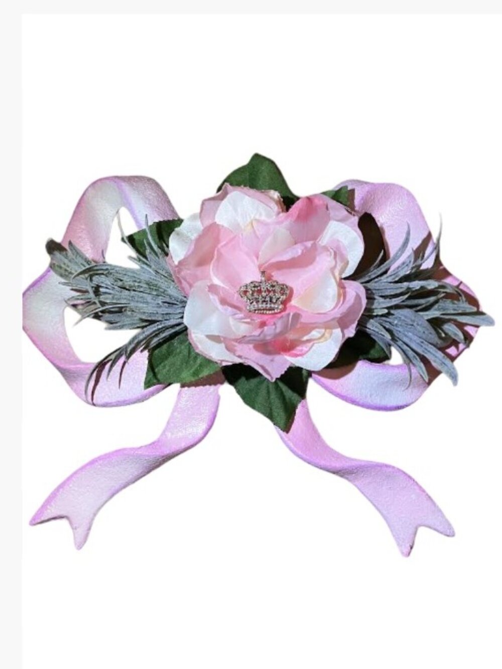 Handcrafted Princess Crown Bow Home Decor Pink Baby Little Girl Decoration  New